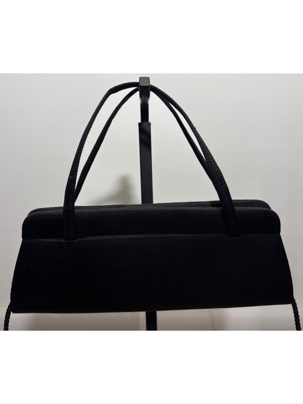 La Regale Black Formal Evening Vintage Clutch Crossbody Shoulder Strap Purse - Picture 7 of 13